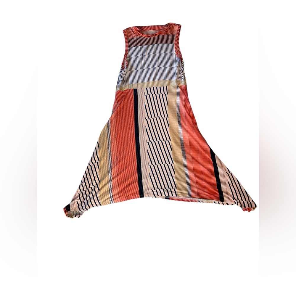 Anthropologie (Maeve Cleary)Multicolor Striped Midi Dress size large - Picture 3 of 8